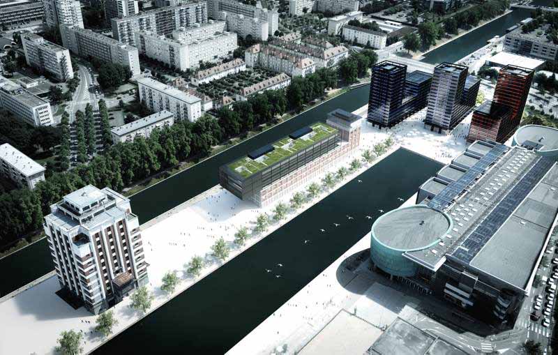 Projet hybride Black Swan à Strasbourg, le bassin