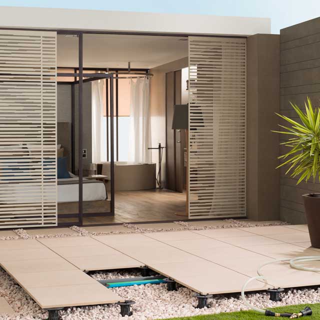 Dalles sur plots porcelanosa